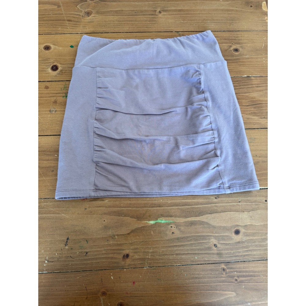Free People Intimately Ruched Mini Skirt Lavender Purple Cotton Blend Small